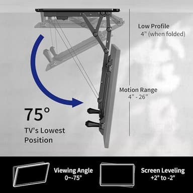 VIVO Electric Ceiling TV Mount for 32 to 70 inch Screens, Large Flip Down Motorized Pitched Roof VESA Mount, Master Pack, Black, MOUNT-E-FD70 - Image 3