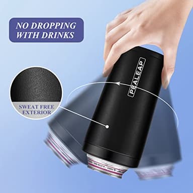 4 in 1 Insulated Slim Can Cooler for 12 OZ Cans and Beer Bottle - Keep 8 Hours Cold, Easy to Hold - Stainless Steel Can Holder, Double Walled Can Insulator for Hard Seltzer and Etc. - Image 4