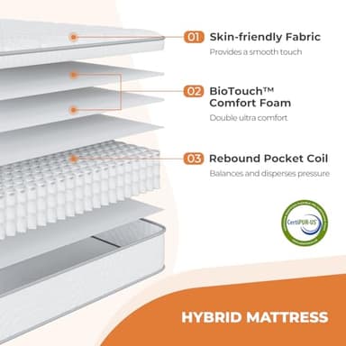 Sweetnight 12 Inch King Size Mattress for Motion Isolation & Body Support, King Mattresses with Comfort Foam & Inddividual Pockect Springs, Plush Mattress in a Box, CertiPUR-US Certified - Image 2