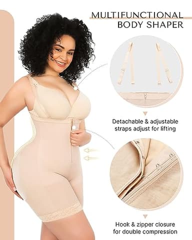 SHAPELLX Fajas Colombianas Shapewear Tummy Control Waist Trimmer Hourglass Plus Girdle Body Shaper for Wedding Dress L - Image 2