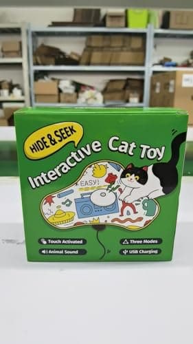 Potaroma Cat Feather Toys Interactive, Unpredicatable in-The-Cover Moving Feather, Hide and Seek Kitten Wand Toy, Rechargeable Automatic Indoor Cat Toy, Exercise Kicker for All Breeds, Graffiti Cover - Image 2