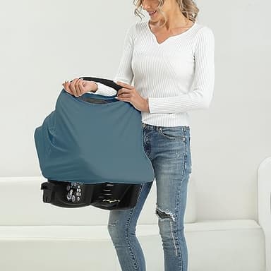 Breathable Car Seat Cover for Babies – Multi-Purpose Soft Rayon Nursing Cover for Breastfeeding, High Stretchy Infant Carseat Canopy, Stroller Cover (Smooth Rayon, Blue) - Image 2