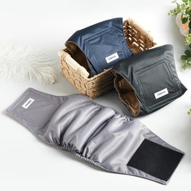 Washable Dog Diapers Male Reusable, Premium Belly Bands for Male Dogs Small, Pack of 3, High Absorbing Small Male Dog Pee Wraps for Doggie in Incontinence or Excitable Urination and Training(S) - Image 2