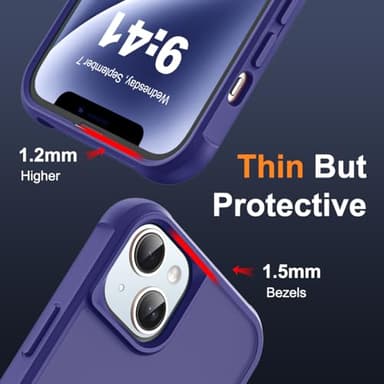 SKYLMW Compatible with iPhone 14 Plus Case with Invisible Magnetic O-Ring Stand Military-Grade Translucent Case for iPhone 14 Plus 6.7" [Compatible with Mag-Safe][Great Grip Feeling], Navy - Image 6