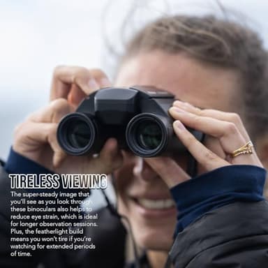 Nikon 10x25 S Dual-Hinge Design Stabilized Binoculars with Multilayer Lens Coatings (Black) Bundle with Focus Camera Binocular Harness and Focus Lens Cleaning Pen (3 Items) - Image 4