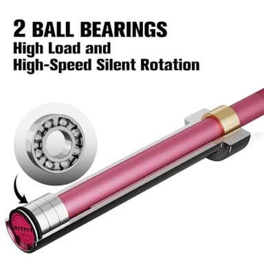 RITFIT Olympic Barbell 4ft/4.8ft/6ft - 2 Inch Weight Bar for Strength Training, Weightlifting, Squat, Deadlift, Bench Press, Curl, Overhead Press - 350lbs/500lbs Capacity 6FT Pink - Image 7