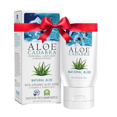 Aloe Cadabra Natural Water Based Personal Lubricant and Vaginal Moisturizer, Organic Aloe Lube for Men, Women and Couples, Non-Staining, pH Balanced (Unscented 2.5 Ounces, 1 Pack) - Image 1
