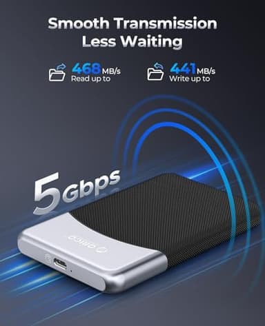 ORICO 1TB External SSD with 2 in 1 USB C Cable, Portable Solid State Drive USB 3.2 Gen 1 Up to 460MB/s, Dust and Drop Resistance, Reliable Storage for USB-C Smartphone, PC, Tablet, Labtop - M25PRO - Image 3
