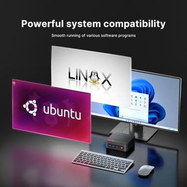 BOSGAME P4 Mini PC, AMD Ryzen 7 5825U Light Gaming Computer, 32GB DDR4 RAM, 1TB M.2 NVMe SSD, Triple Display Desktop PC, Dual 2.5G LAN Ports, WiFi 6E, BT 5.2 - Image 4
