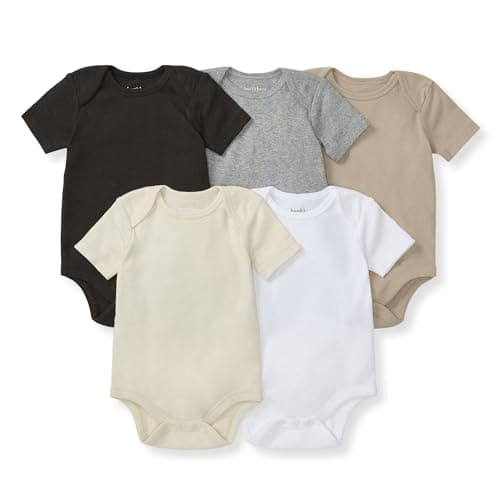 Burt's Bees Baby Organic Cotton Bodysuits – Baby Boy & Girl Short and Long Sleeve One-Pieces, 5-Pack - Image 1
