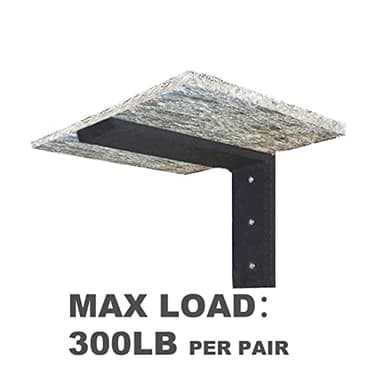 WINKER Countertop Support Bracket 3 Pack Heavy Duty 3/8" Thick Hidden L Shelf Bracket 14" x 6" x 2.5" Metal Corbels for Quartz/Granite/Wood/Concrete/Laminate Countertops, Black - Image 3