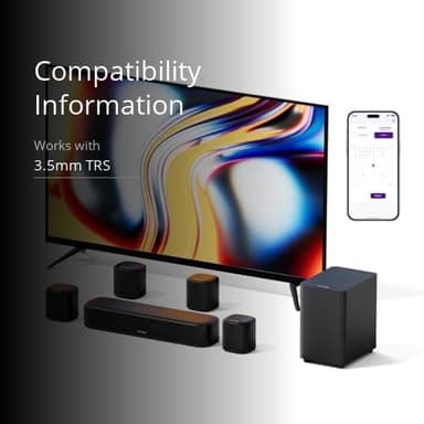 ULTIMEA 7.1ch Sound Bar with Subwoofer, Virtual Surround Sound System for TV, Sound Bar for Smart TV with 4 Surround Speakers, Peak Power 330W, TV Soundbar with App Control, Opt/AUX/BT, Aura A40 - Image 3