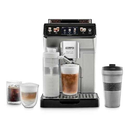 De'Longhi Eletta Explore Espresso Machine with Cold Brew, Hot & Cold Milk Frother - 50+ Recipes, Built in Grinder, User Profiles, Smartphone Compatible with Bean Adapt Technology for Ideal Extraction - Image 1