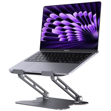 NTMY Portable Laptop Stand,Adjustable Laptop Stand,Folding Laptop Stand,Laptop Riser for Desk for Laptops up to 16 Inches MacBook air pro, Acer,Lenovo,Dell Notebook-Meteorite Grey - Image 1