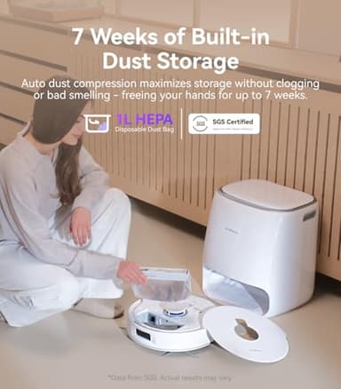 NARWAL Freo Pro Robot Vacuum and Mop Combo, Tangle Free Robot Mop, 8500Pa Powerful Suction, Self-Emptying, Auto Mop Washing, Auto Drying, Obstacle Avoidance, Ideal for Pet Hair and Hard Floor - Image 7