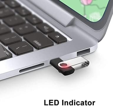 JUANWE 128GB Flash Drive 2 PCS, 2.0 Thumb Drive USB Drives Pendrive for File Storage Data Transfer, High Capacity Zip Drive Portable USB Storage Flashdrives 360° Swivel Cap, Jump Drive 128G×2 Black - Image 5