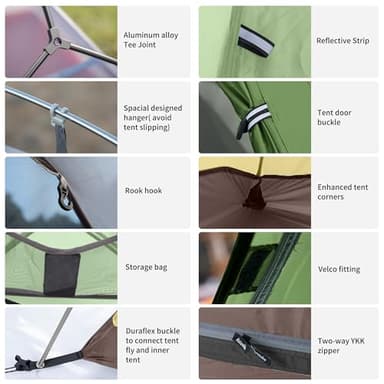 Naturehike Cloud-Up 2 Person Tent Lightweight Backpacking Tent with Footprint - Free Standing Ultralight Camping Hiking Backpack Tents Two Person Tent - Image 7