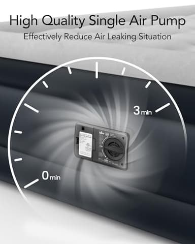 iDOO Queen Air Mattress with Built in Pump, 18 Raised Comfort Inflatable Blow up Mattress, Upgraded Four Chamber Portable Air Bed for Camping, Guests and Home, Colchon Inflable, 650 lbs Max - Image 6