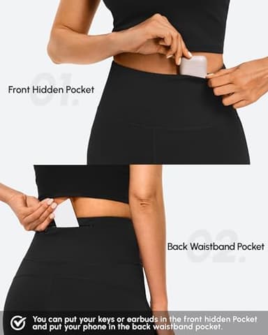 AFITNE Yoga Pants for Women Bootcut Pants with Pockets High Waisted Workout Bootleg Yoga Pants Tall Long Athletic Gym Pants Black - XL - Image 4