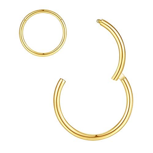 ORANGELOVE Gold Nose Rings 18 Gauge Cartilage Helix Tragus Daith Rook Earrings Piercing Jewelry Septum Clicker 7mm Nose Hoop Ring - Image 1