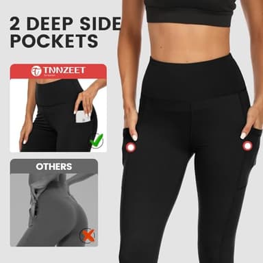 High Waisted Leggings for Women - No See Through Buttery Soft Novelty Workout Yoga Pants with Pockets - Image 3
