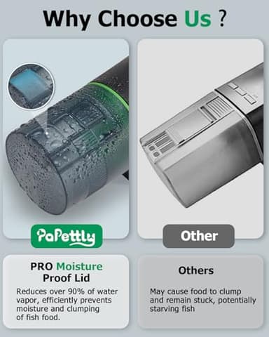 Automatic Fish Feeder for Aquarium, Auto Fish Food Dispenser with Timer and Feeding Ring, Moisture-Proof, Smart Fish Tank Vacation Feeder with 2 AAA Batteries - Image 8