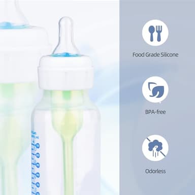 CERCGVEL 6 Packs Silicone Bottle Nipples Compatible with Dr. Brown’s Natural Flow Level 2 Narrow Bottle, Replacement Bottle Nipple BPA-Free, No Spill, Anti-Colic, (Level 2, 3m+, Medium Flow) - Image 6