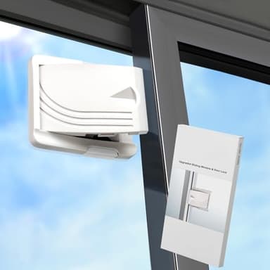 STERGDE Sliding Door Lock 0 Pack, Child Safety Lock For Sliding Glass Doors, Easy To Install, Keeps Your Baby Out Of Danger, For Sliding Glass Doors, Sliding Windows, Sliding Closets, Etc (White) - Image 1