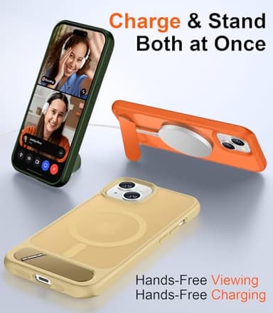 Temdan Magnetic Compatible with iPhone 14 Case/iPhone 13 Case,[Built-in Invisible Kickstand][Compatible with MagSafe][Military Grade Shockproof] Slim Translucent Matte Phone Case for iPhone 14/13 6.1" - Image 3