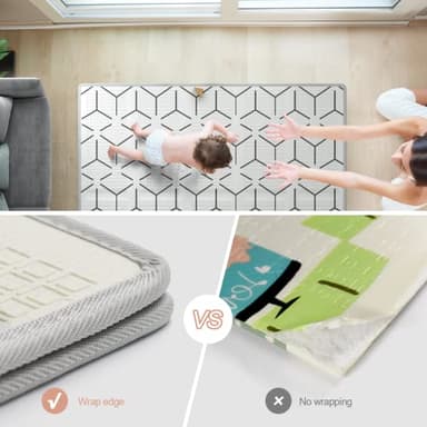 ZEEBABA Baby Play Mat, 47"x47" Foldable & Reversable Play Mat, 0.4" Thick Waterproof Foam Play Mat, Unicorn Baby Mat, Foam Play Mat for Babies and Toddlers for 47 inch Playpen - Image 3