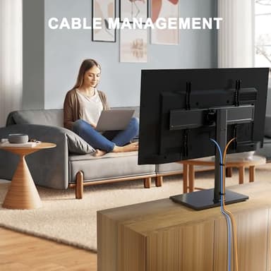 XINLEI Universal Swivel TV Stand Base Table Top TV Stand for 32-75 Inch TVs 60 Degree Swivel, 12 Height Adjustable Monitor Mount Stand, Max VESA 600x400mm,Holds up to 99lbs TS204 - Image 5