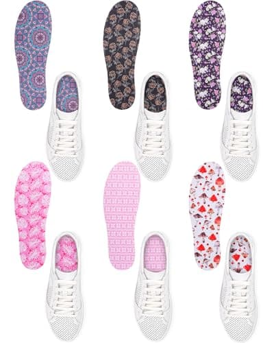 Velmitten 6 Pairs No Show Socks Sockless Shoe Liner Washable Barefoot Shoe Insoles No Slipping Inserts for Women Man(Soft Style) - Image 1