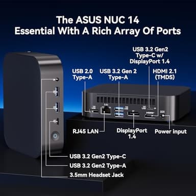 Intel NUC 14, for ASUS NUC 14 NUC14MNK Essential Mini PC, N150 CPU, 16GB RAM, 512GB SSD, Win 11 Pro,Wi-Fi 6E, BT 5.3, Business Desktop for Education,Office, Digital Signage, POS, SMB & Edge Computing - Image 4