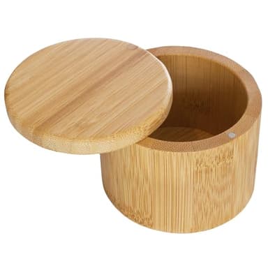 Totally Bamboo Salt Cellar with Swivel Lid – Bamboo Spice Box Storage Container for Kitchen Countertop with Magnetic Closure – Ideal for Sea Salt, Spices and Herbs - Image 1