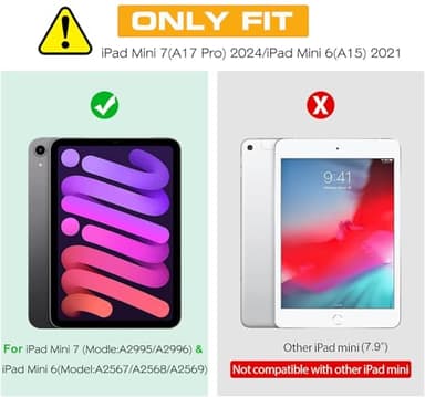 SUPLIK Kids Case for iPad mini 7 (A17 Pro) 2024 & iPad mini 6 2021, 8.3-inch iPad mini 6th/7th Generation Case with Screen Protector, Durable Shockproof Kids Cover with Handle Stand, Blue - Image 2