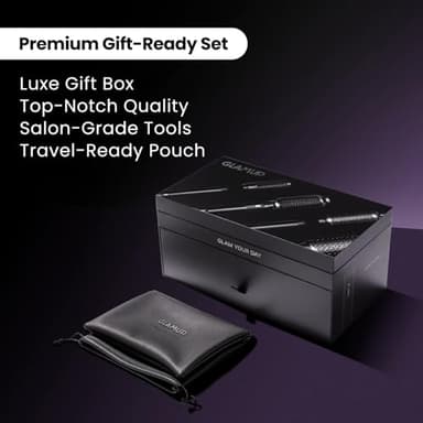 GLAMUP® FusionPro™ 6 in 1 Hot Air Styler- Wrap Curler & Thermal Brush Straightener, High Speed Hair Dryer, Round Brush, Volumizer, Hair Styling Gift Set with Travel Bag, Blow Dryer Brush - Image 8