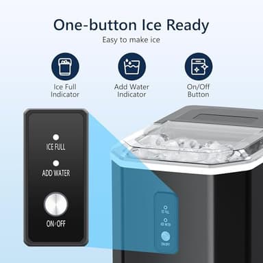 Ice Maker Countertop, Portable Ice Machine with Self-Cleaning, 22lbs/24Hrs, 9 Bullet Ice Cubes in 6 Mins, Ice Basket and Scoop, Ideal for Home, Kitchen, Bar, Camping - Image 3