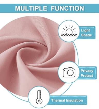 RYB HOME Small Curtains Blackout - Privacy Energy Efficiency Mini Curtains for Kids Bedroom RV Camper Windows Trailer Bathroom Kitchen Cabinet Window Tiers, W 29 x L 36, Peach Blush, 2 Panels - Image 5