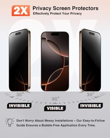 [4 in 1] Magnetic for iPhone 16 Pro Max Case, 2 Pics Privacy Screen Protectors and 1 Pic Camera Protector, Fit for MagSafe, Military Grade Shockproof Translucent Matte 16 Pro Max Cover 6.9", Black - Image 2