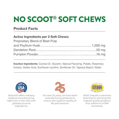 NaturVet - No Scoot for Dogs - 120 Soft Chews - Plus Pumpkin - Supports Healthy Anal Gland & Bowel Function - Enhanced with Beet Pulp & Psyllium Husk - Image 8