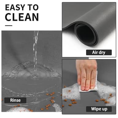 HotLive Pet Feeding Mat - Absorbent Dog Mat for Food and Water, No Stains Cat Bowl Mat, Easy to Clean Pet Placemats, Quick Dry Dog Water Dispenser Mat for Messy Drinkers | Paw Dark Grey 24"x 36" - Image 3
