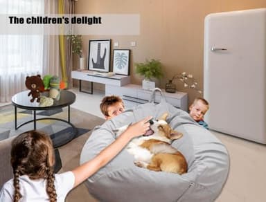 Stuffed Animal Storage Bean Bag Chair Cover (No Filler) Washable Ultra Soft Corduroy Bean Bag Cover for Organizing Plush Toys or Textile, Sack Bean Bag for Adults, Teens - Image 6