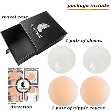 PRETTYWELL Nipple Covers no Show for Women, Waterproof Adhesive Pasties Nipple Cover, Reusable Petals Nipple Cover Silicone Ultra Thin Nipple Pasties Nude - Image 6