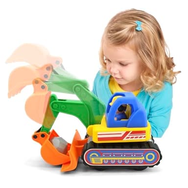 Kiddieland: Light & Sound: My First Excavator - Motorized Construction Toy Vehicle & Figure, Auto Stops, Engine Rev & Horn, Kids & Toddlers Age 1 yr+ - Image 5