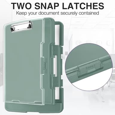 Sooez Original Clipboard with 2 Storage & Pen Holder, Heavy Duty Clip Boards 8.5x11 with Dual Storage, Clearview Dry Erase Coach Clipboard with Real Hinge, High Capacity, School & Office Supplies - Image 5