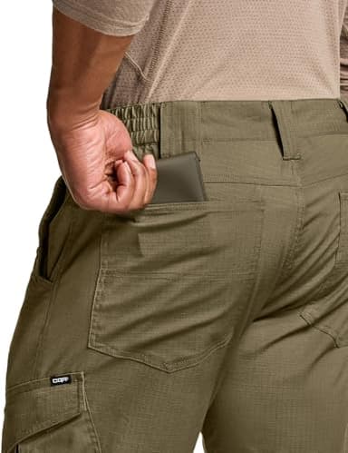 CQR Men's Flex Ripstop Tactical Pants, Water Resistant Stretch Cargo Pants, Lightweight EDC Hiking Work Pants, Dura Flex Soil Green, 32W x 32L - Image 9