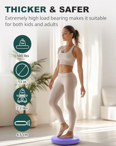 Trideer Wobble Cushion with Inflation Pump - Wiggle Seat for Sensory Kids(Multiple Colors), Balance Disc (Extra Thick) - Image 5