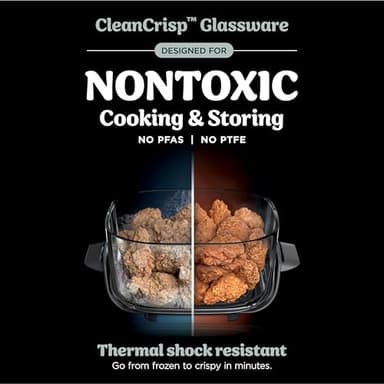 Ninja Crispi Air Fryer, Microwave, Freezer & Dishwasher Safe, Non Toxic Glass Portable Cooking System, 4 QT & 6 Cup Glass Containers with Storage Lids, Easy Meals, Air Fry, Bake, Green, FN101SG - Image 4