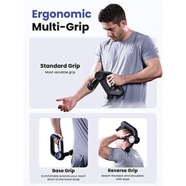BOB AND BRAD D6 Pro Plus Massage Gun with Heat, Deep Tissue Percussion with 16mm Amplitude, Professional Muscle Massager Gun for Athletes, Quiet Electric Handheld Massager - Image 9