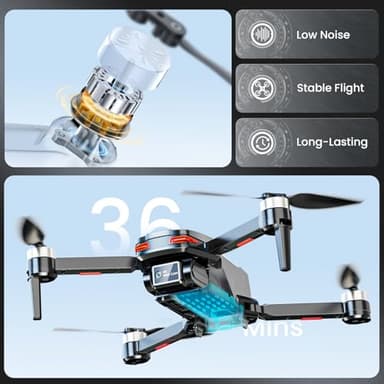 HOFMOC Drones with Camera 4K for Adults Kids, Brushless Motor Mini Drone, Foldable FPV RC Drone with Propeller Guards, One Key Take Off/Land, Gravity/Voice Control, Anti-Lost Alarm, Gift for Men, Boys - Image 5